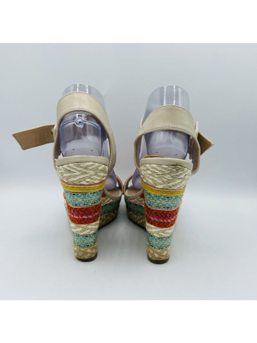 Mix No. 6 Shoes Womens Size 7.5 M Colorful Jordie Wedge High Heel Ankle Sandals - Picture 7 of 11